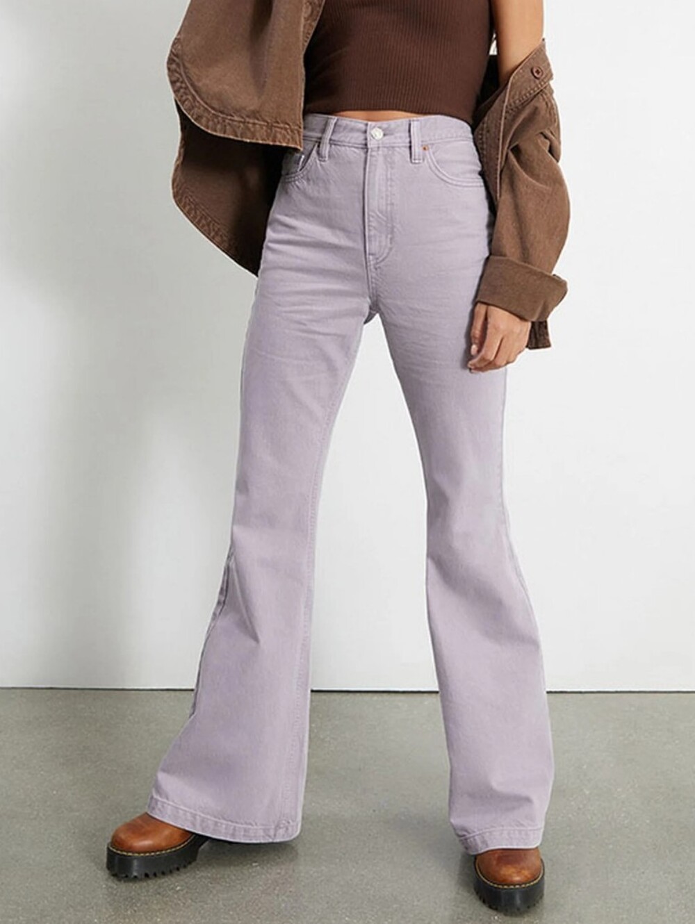 PacSun Dusty Lilac Wide-Leg Flare Jeans